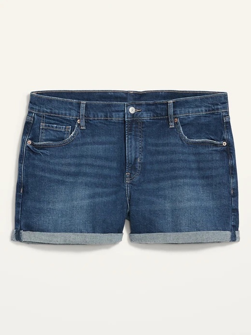 Old Navy Dark Blue Rolled-Cuff Denim Shorts EUC